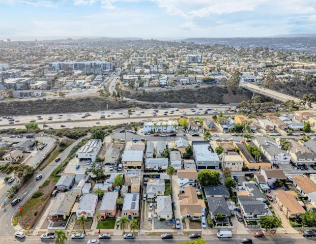 an aerial view of a city