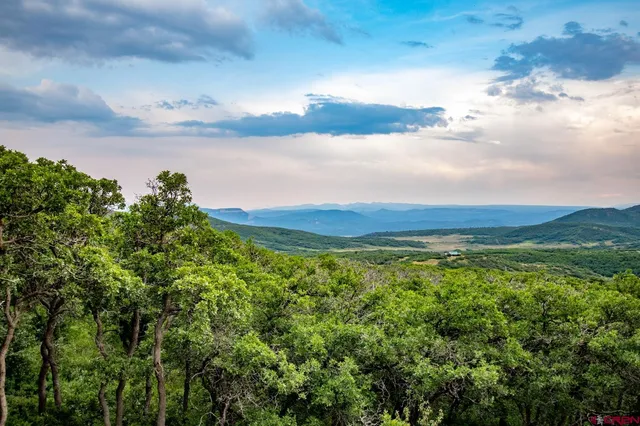a view of an ocean and a mountain