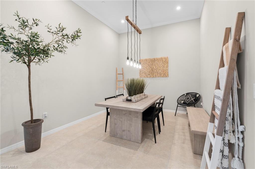 9402 Pocida Court, Unit 202 Naples, FL 34119 - Photo 16 of 31 Office area featuring recessed lighting and crown molding