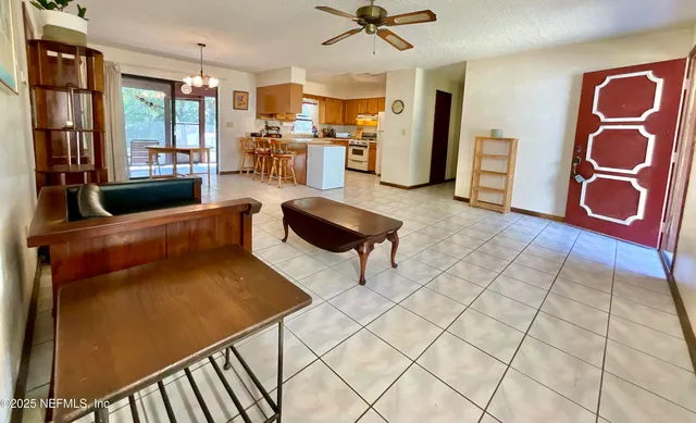a living room with furniture