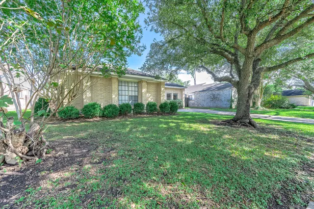a view of a house with yard and a tree
