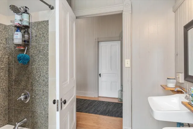 a bathroom with a shower