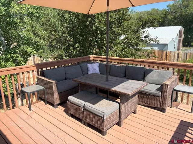 a terrace view with seating space