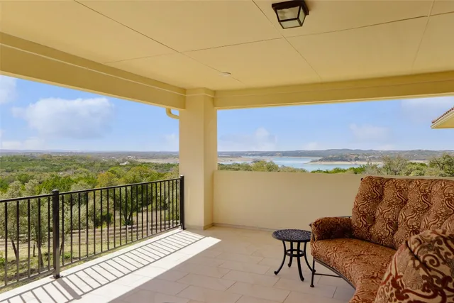 a view of a city from a balcony