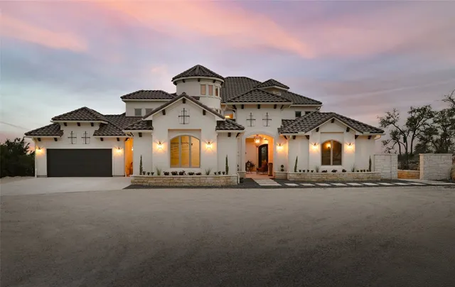 front view of a house with a street
