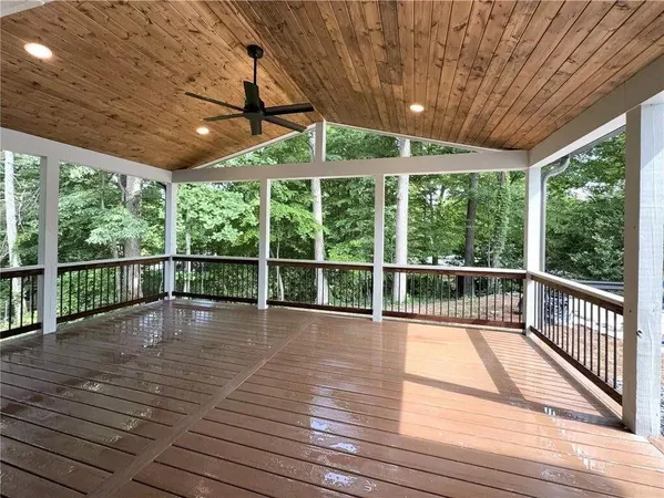 a view of a house with wooden floor
