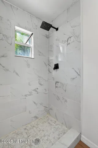 a bathroom with a shower