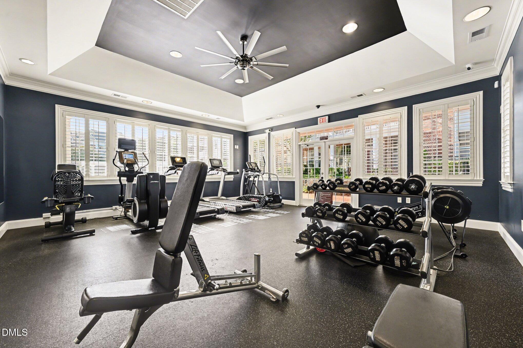 10420 Sablewood Drive, Unit 112 Raleigh, NC 27617 - Photo 24 of 31 a view of a room with gym equipment