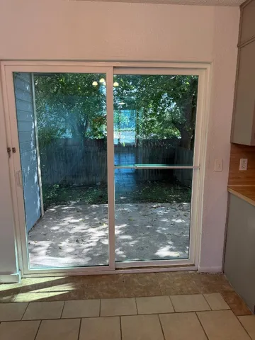 a view of a door in the room