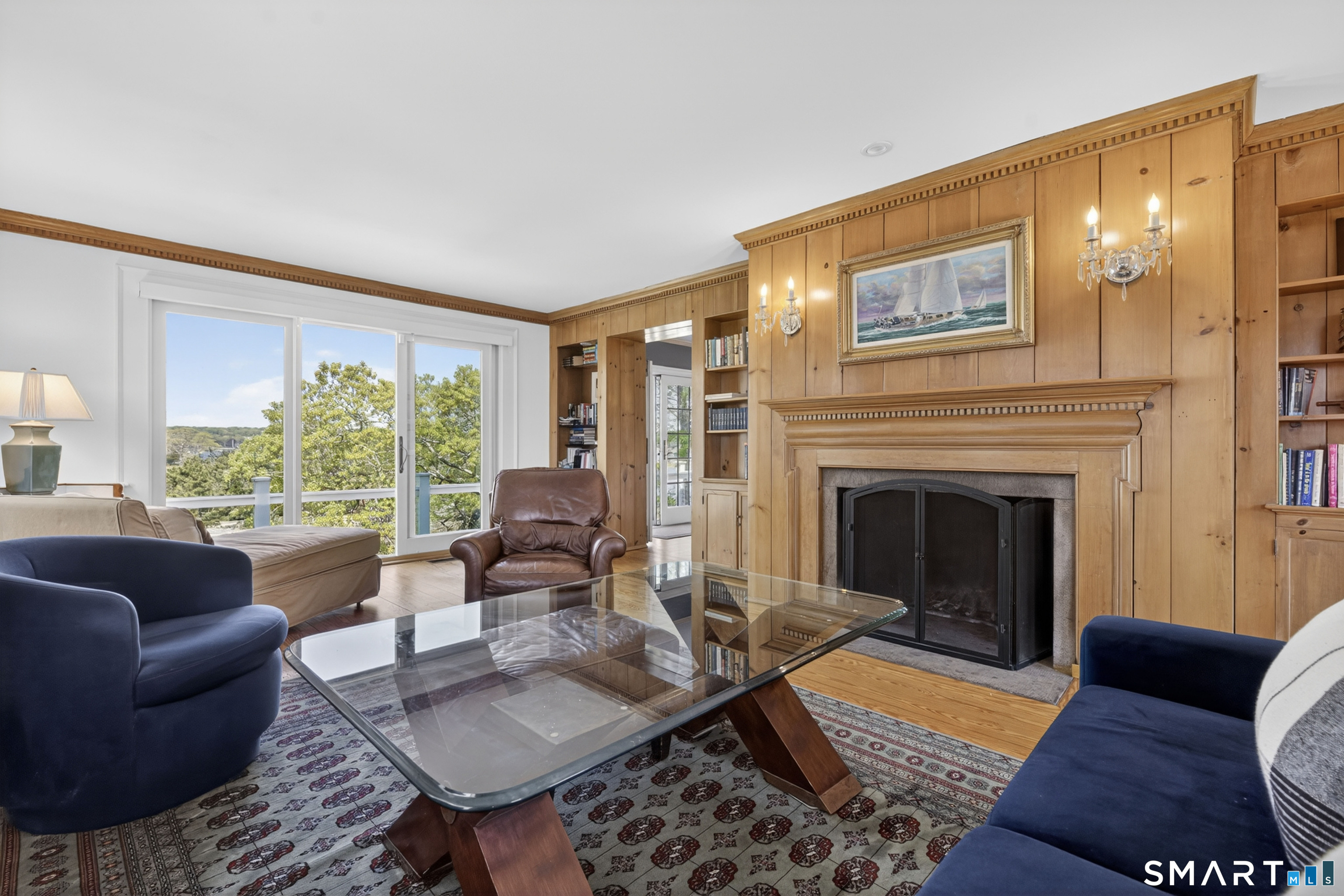 32 Money Point Road Stonington, CT 06355 - Photo 16 of 40 a living room with furniture and a fireplace