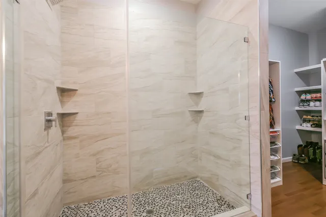 a bathroom with a shower