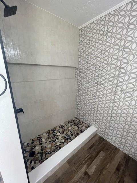 3734 Topsail Trail New Port Richey, FL 34652 - Photo 18 of 65 a bathroom with a sink and a shower curtain