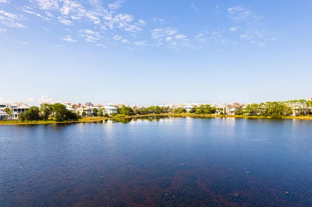 an aerial view of a house with a garden