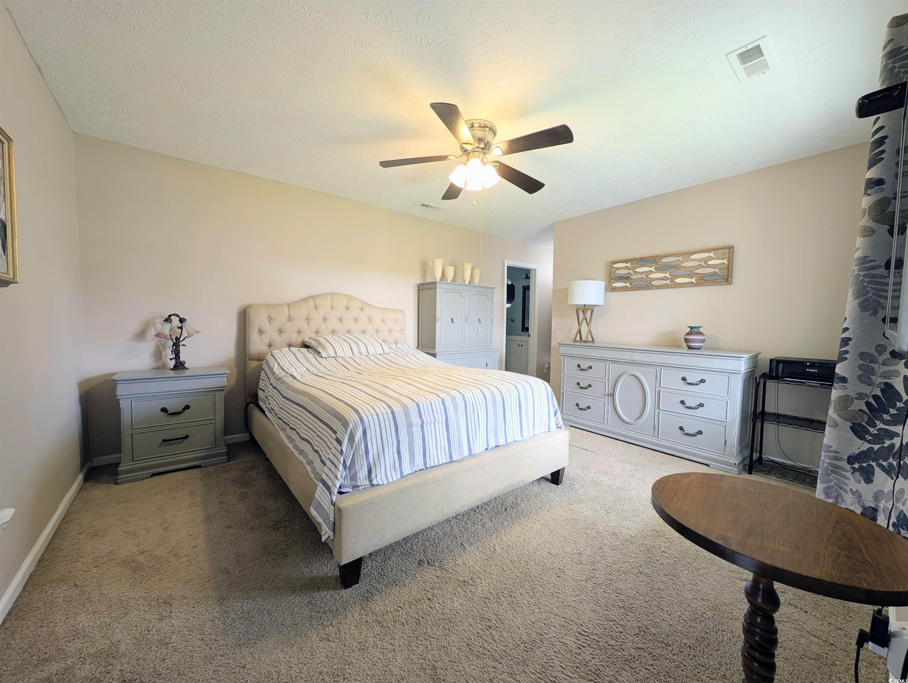 1013 Autumn Drive Murrells Inlet, SC 29576 - Photo 19 of 36 Bedroom featuring carpet and ceiling fan with attached full bath and walk-in closet