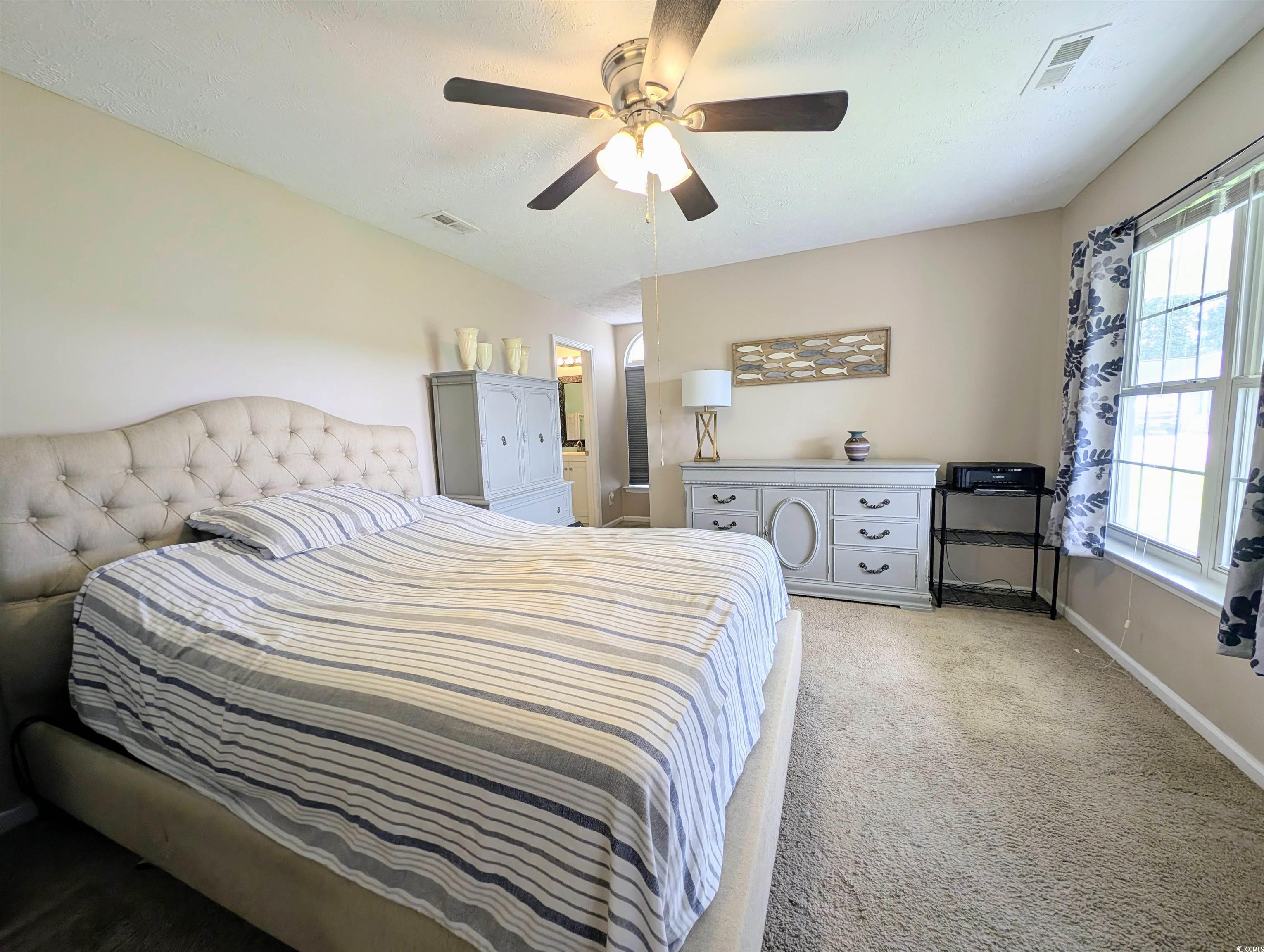 1013 Autumn Drive Murrells Inlet, SC 29576 - Photo 20 of 36 Bedroom featuring carpet and ceiling fan with attached full bath and walk-in closet