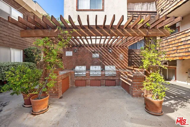 a outdoor view with a seating space