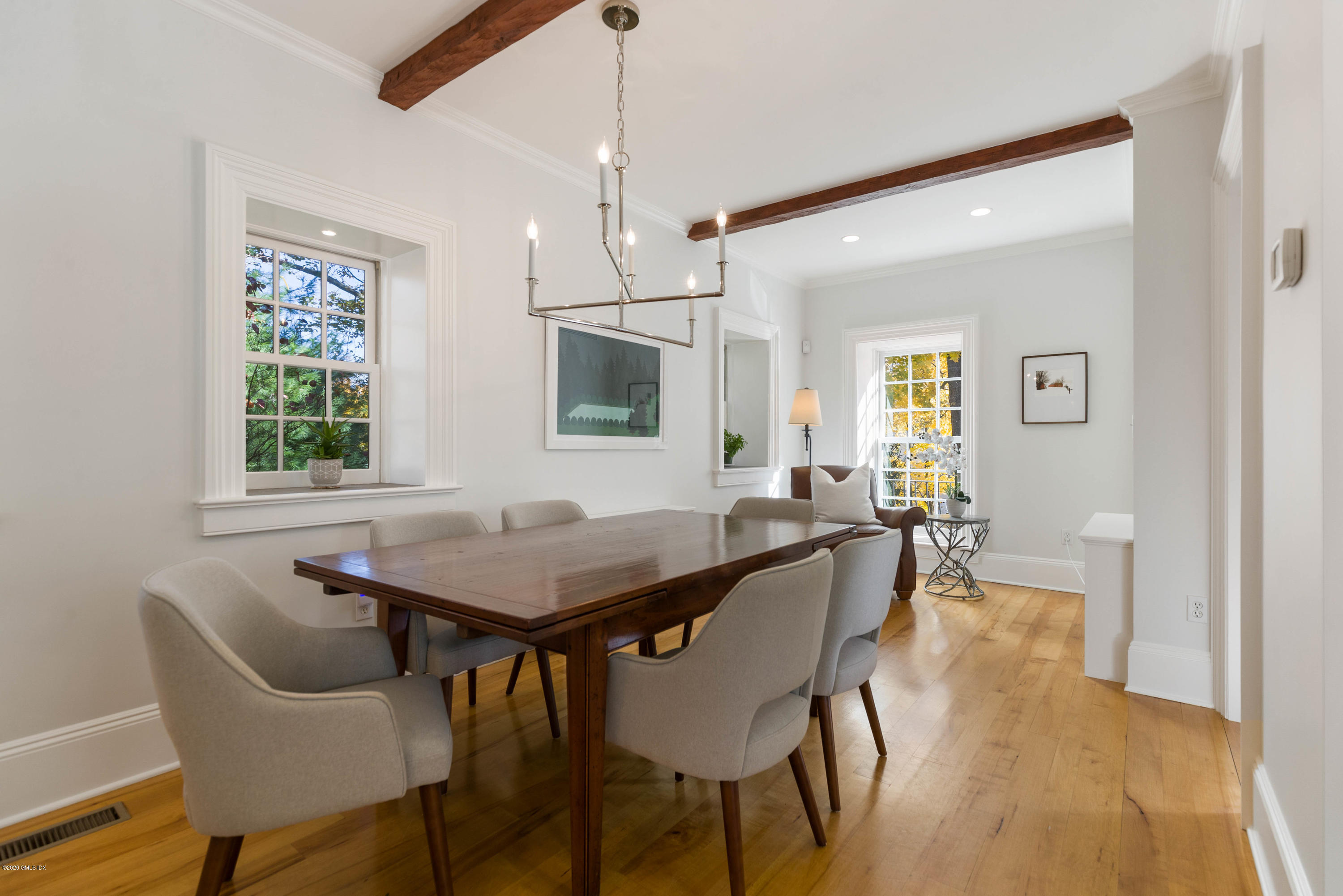 7 Brookside Park Greenwich, CT 06831 - Photo 25 of 52 a view of a a dining room with furniture window and wooden floor