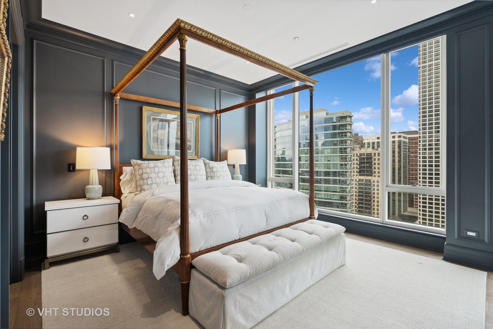 9 West Walton Street, Unit 1901 Chicago, IL 60610 - Photo 27 of 64 a bed room with a bed and a large window