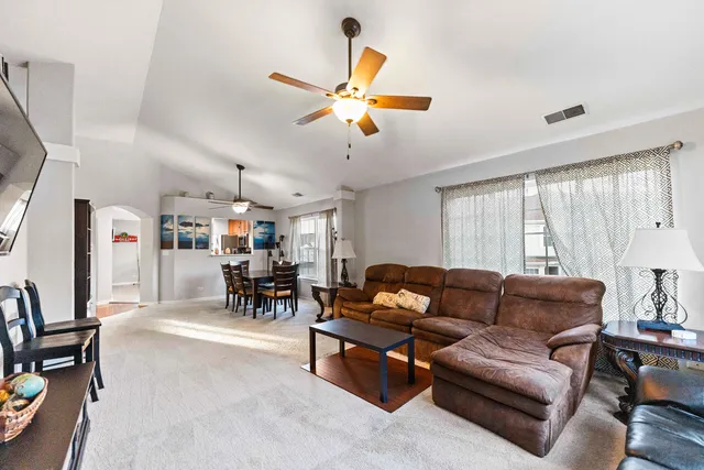 a living room with furniture