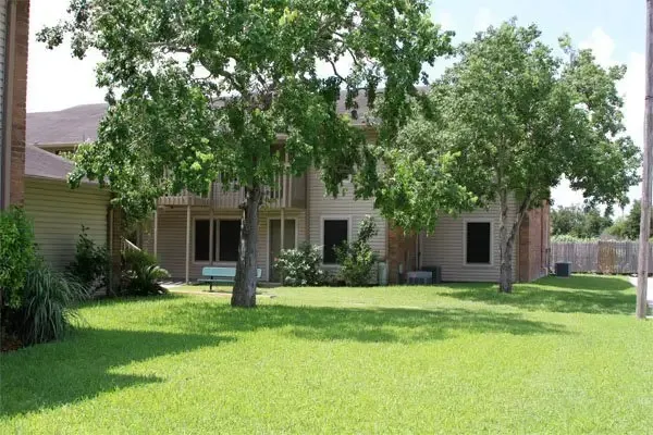 a view of a house with a yard and plants