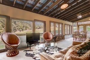 72 Scotchmans Road Waynesville, NC 28786 - Photo 27 of 46 a living room with furniture and a large window