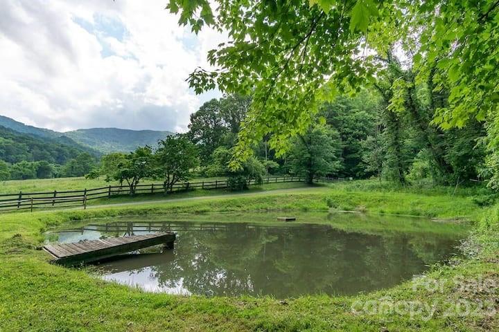 72 Scotchmans Road Waynesville, NC 28786 - Photo 8 of 46 a view of a lake with a yard