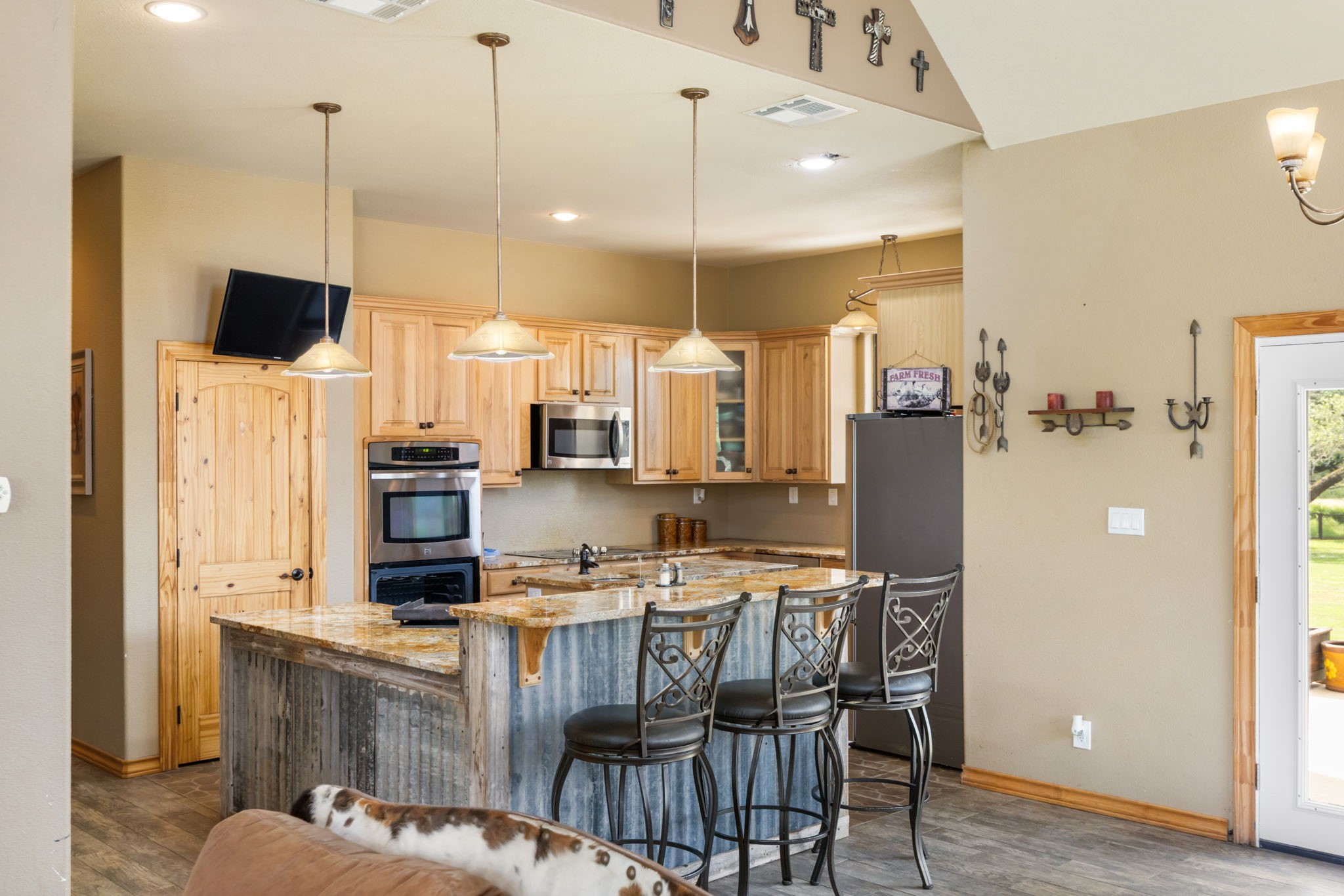 11970 Sulphur Springs Road Adkins, TX 78101 - Photo 12 of 50 Country kitchen with built-in gridle for easy morning breakfast