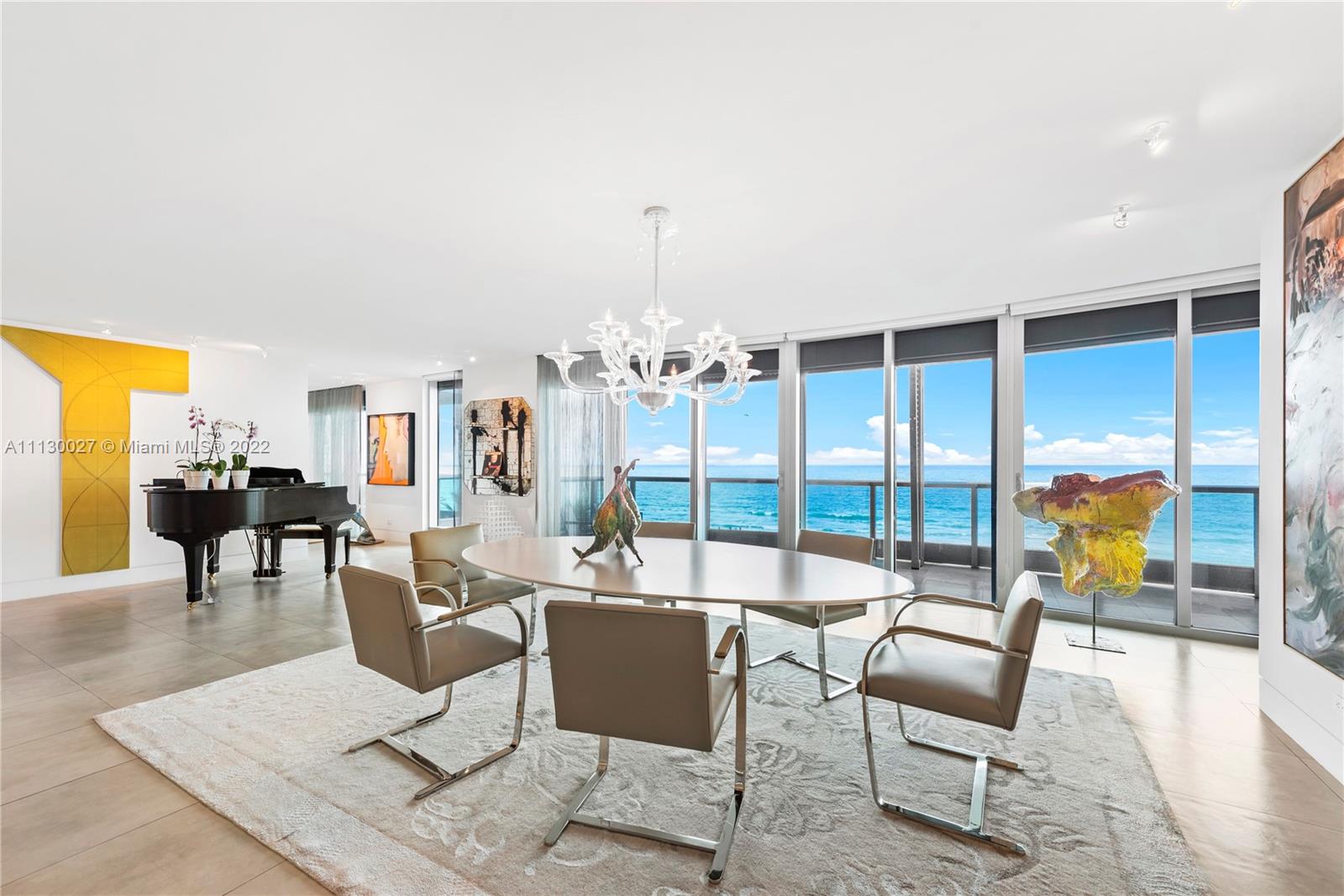 9401 Collins Avenue, Unit 607 Surfside, FL 33154 - Photo 5 of 58 a living room with furniture and a large window