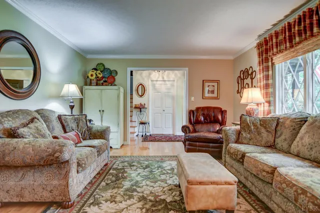 a living room with furniture and a couch