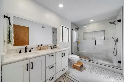 a view of a room with large windows