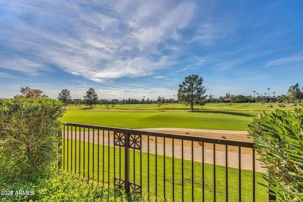 a view of swimming pool with a garden