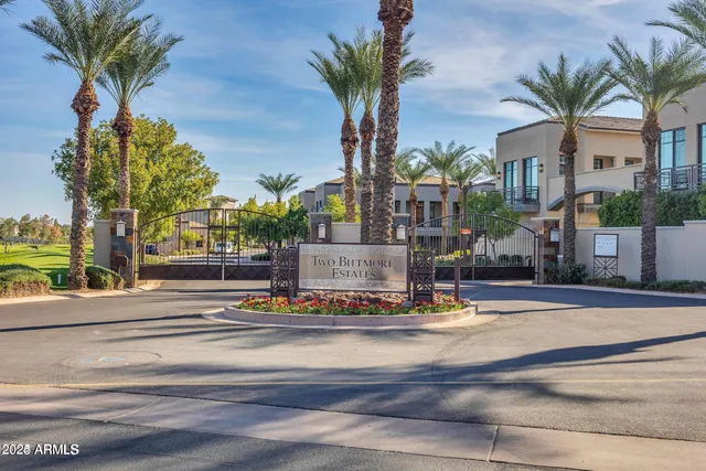 a view of a tall building with a palm tree