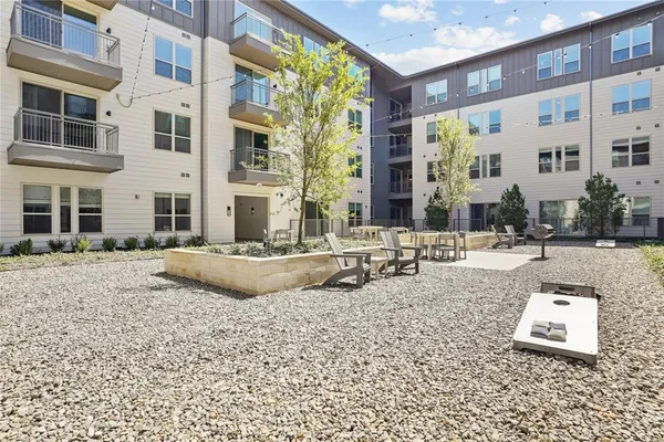 a view of a building with a outdoor space