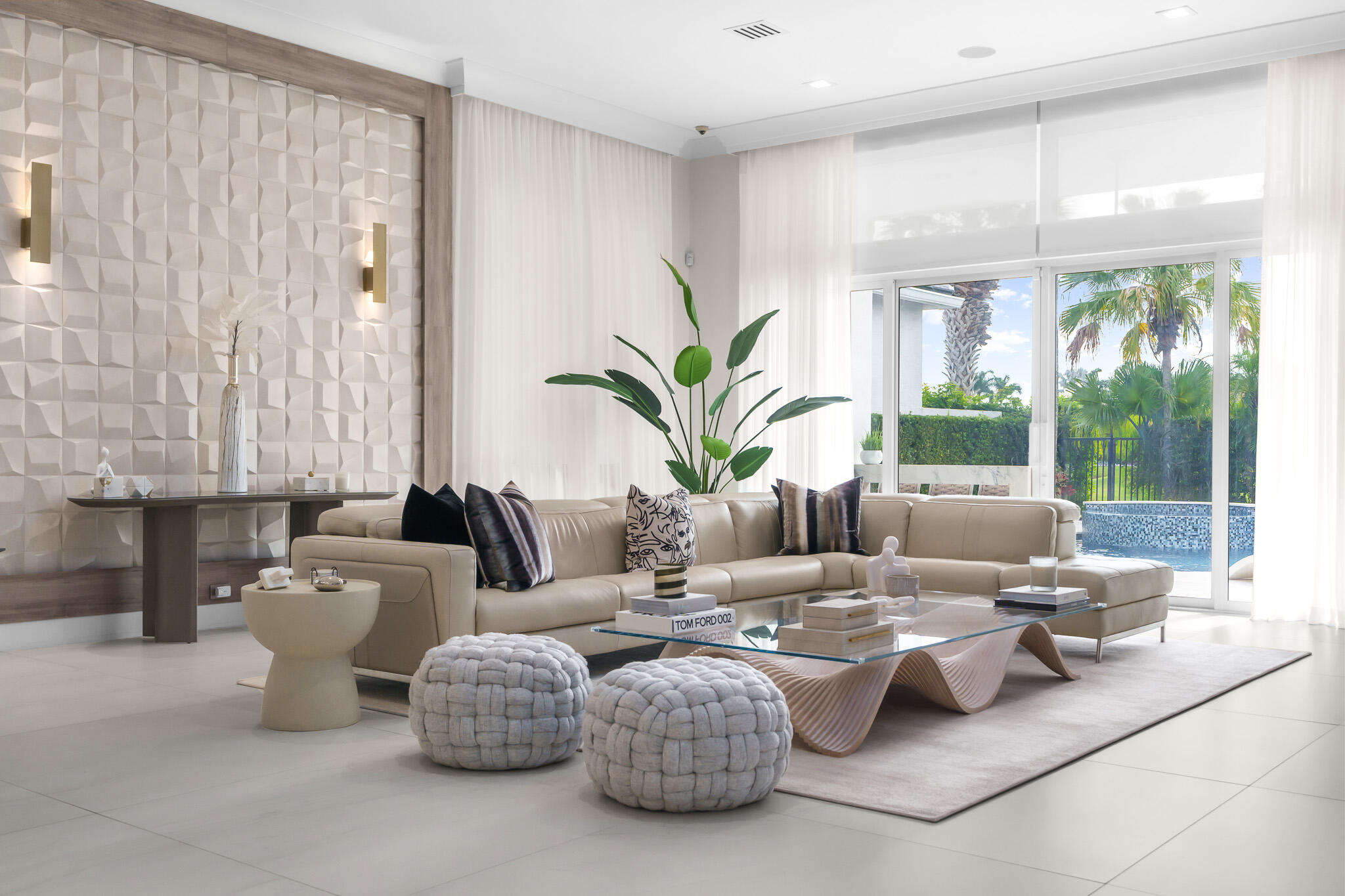 7952 Trieste Place Delray Beach, FL 33446 - Photo 12 of 59 a living room with fireplace furniture and a large window