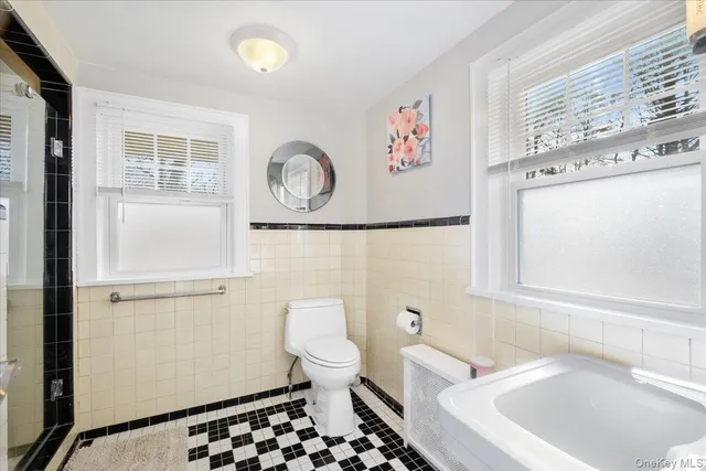a white toilet sitting next to a bathroom sink