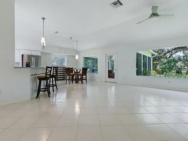 a view of kitchen with breakfast area