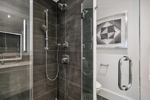 a bathroom with a shower