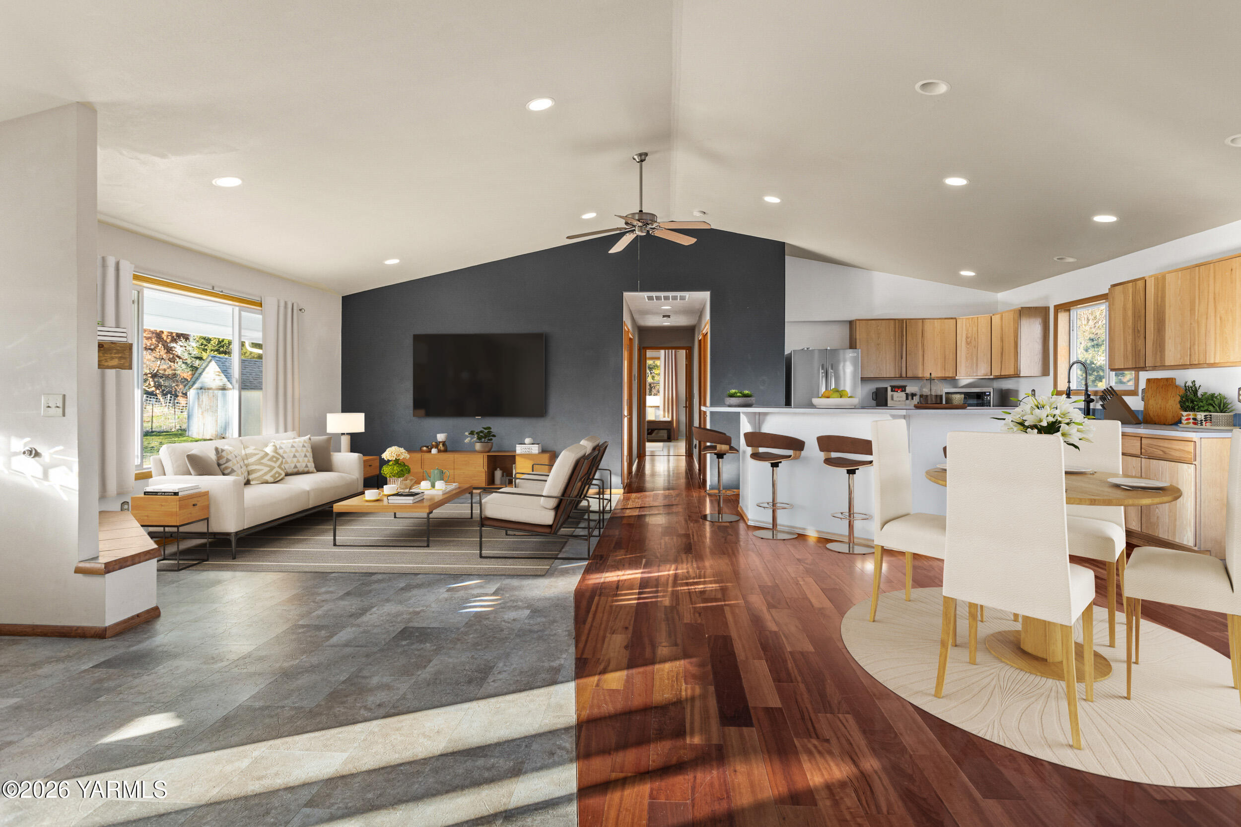 14929 Cottonwood Canyon Road Yakima, WA 98908 - Photo 5 of 55 a living room with furniture and a flat screen tv