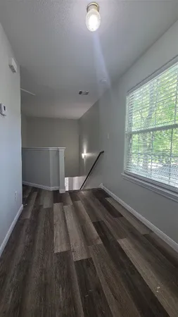 a view of small space with racks on the wall