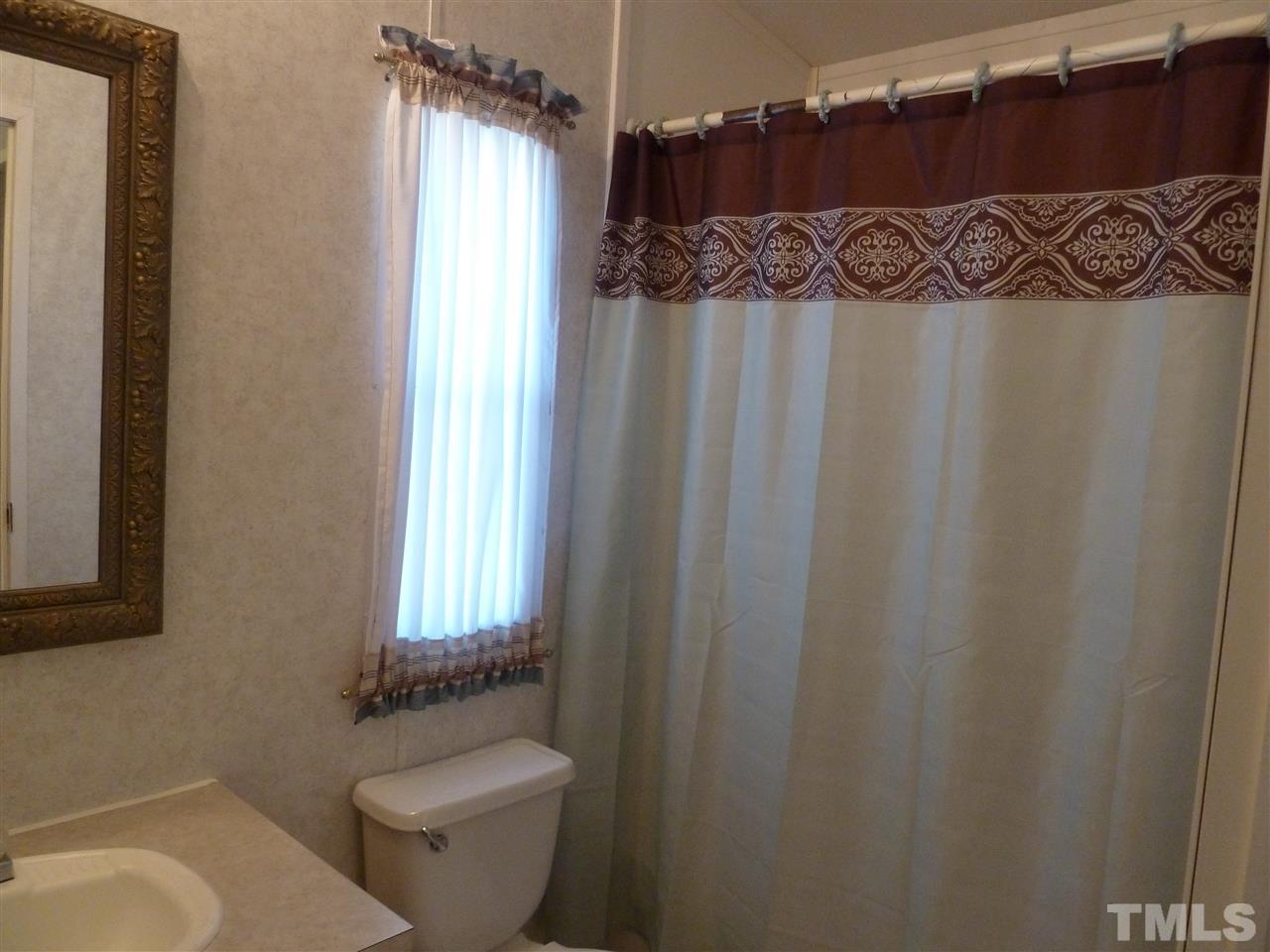 162 Isaac Trail Roxboro, NC 27574 - Photo 19 of 20 a bathroom with a sink a toilet a mirror and shower curtain