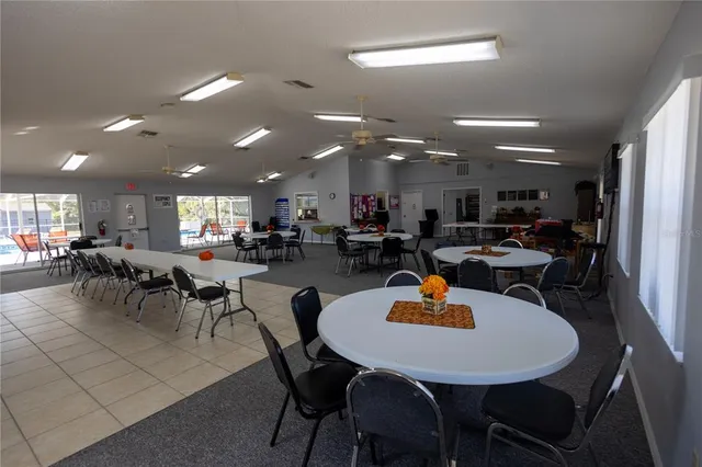 a view of a dining area with furniture