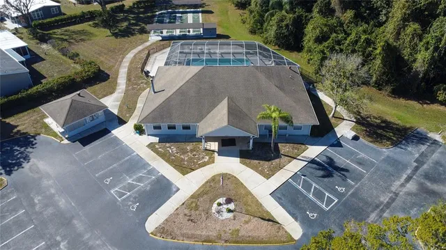 an aerial view of a house