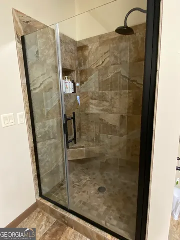 a bathroom with a shower