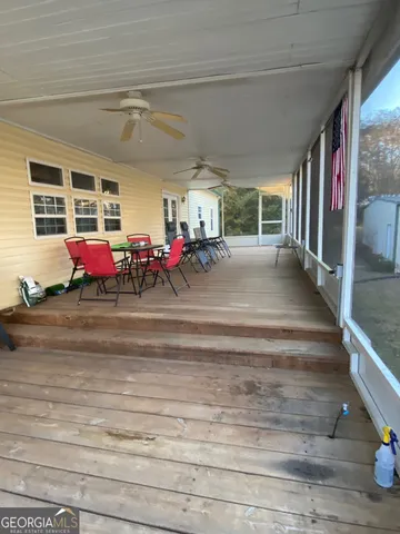 a view of the porch of the house