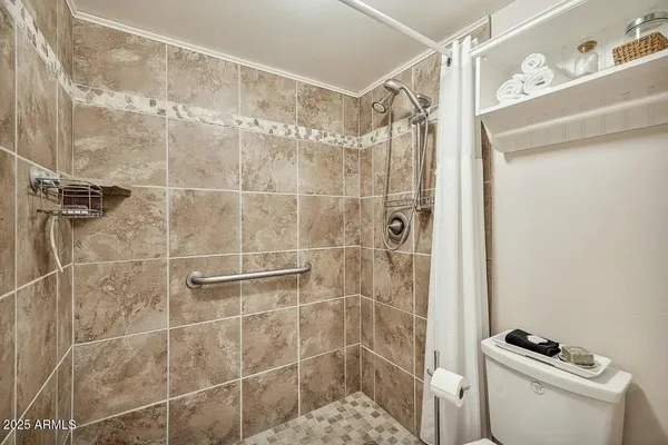 a bathroom with a shower
