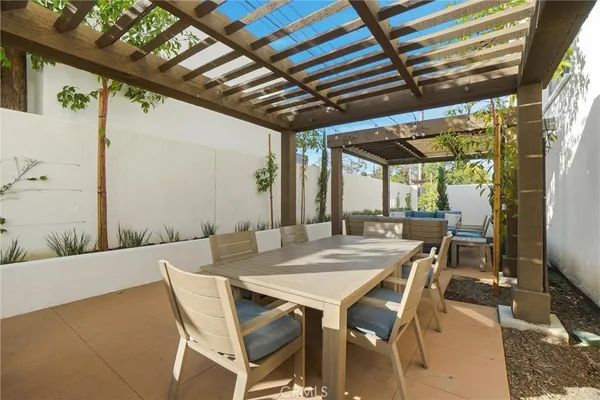 a view of an outdoor space with seating