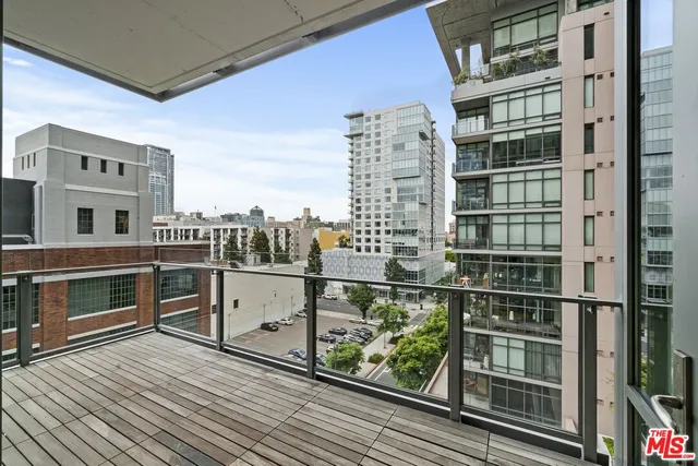 a balcony with a stove