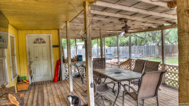 a view of an outdoor space with seating area