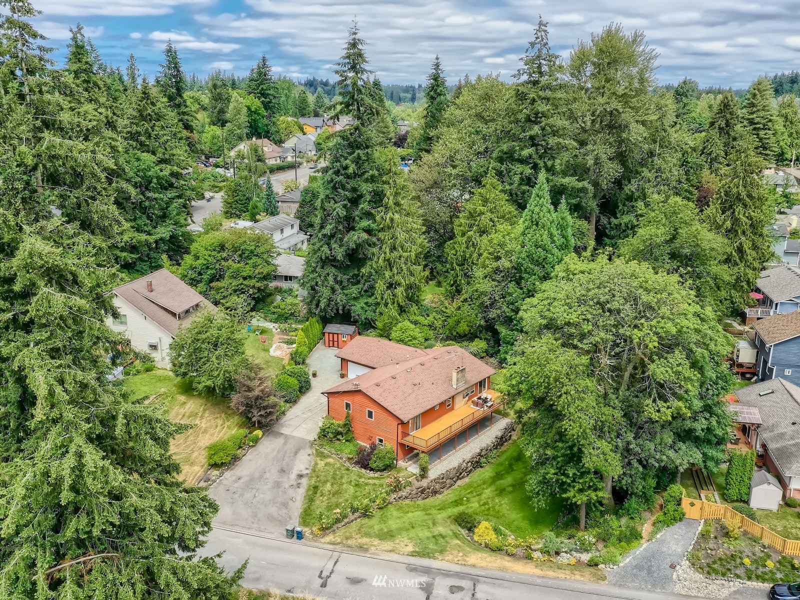 904 9th Street Snohomish, WA 98290 - Photo 38 of 40 an aerial view of a house with a yard and outdoor seating