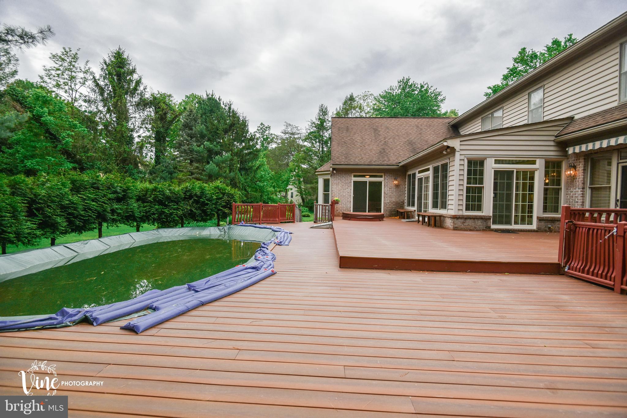 282 Province Line Road Wrightstown, NJ 08562 - Photo 45 of 50 Two Tier Trex Deck with Above Ground Pool